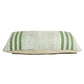 14" X 36" Green And White Lumbar Striped Cotton Blend Throw Pillow Cover