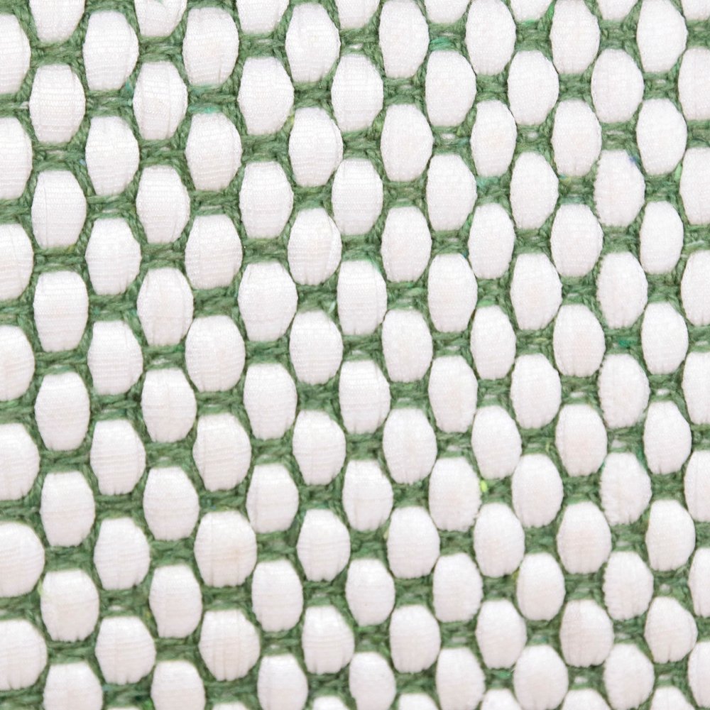 14" X 36" Green And White Lumbar Striped Cotton Blend Throw Pillow Cover
