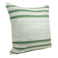 20" Green And White Striped Cotton Blend Throw Pillow Cover
