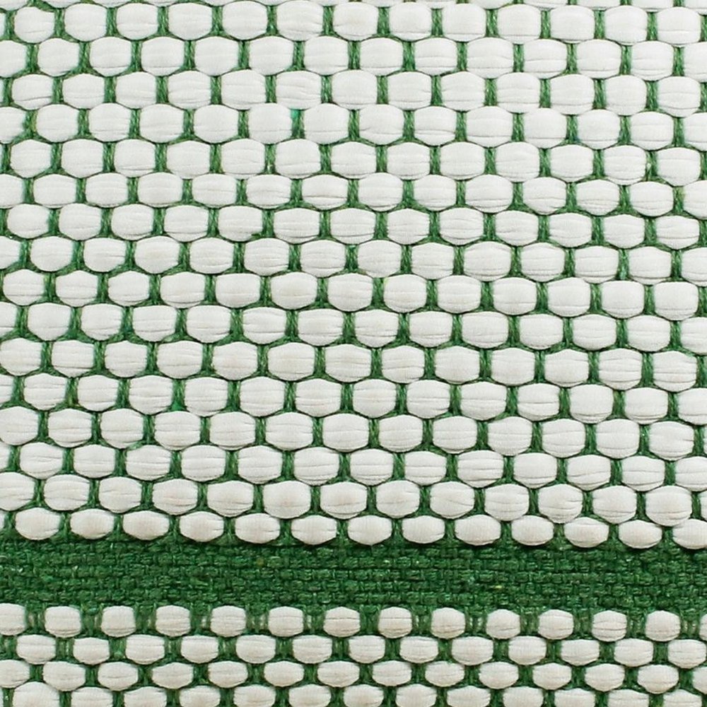 20" Green And White Striped Cotton Blend Throw Pillow Cover