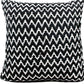 20" Black And Ivory Chevron Cotton Blend Throw Pillow Cover