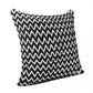 20" Black And White Chevron Cotton Blend Throw Pillow Cover