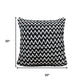 20" Black And White Chevron Cotton Blend Throw Pillow Cover