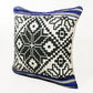 20" Blue Ivory And Black Geometric Cotton Blend Throw Pillow Cover