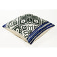 20" Blue Ivory And Black Geometric Cotton Blend Throw Pillow Cover