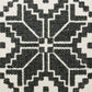 20" Blue Ivory And Black Geometric Cotton Blend Throw Pillow Cover