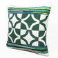 20" Green And White Diamond Cotton Blend Throw Pillow Cover