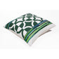 20" Green And Ivory Diamond Cotton Blend Throw Pillow Cover