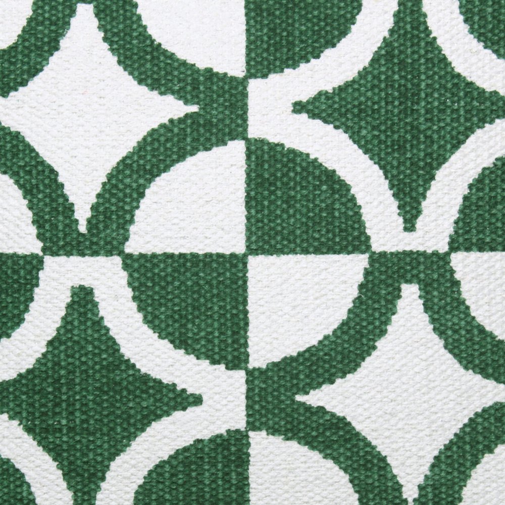 20" Green And White Diamond Cotton Blend Throw Pillow Cover