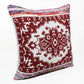 20" Red And Ivory Medallion Cotton Blend Throw Pillow Cover