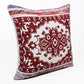 20" Red And White Medallion Cotton Blend Throw Pillow Cover