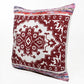 20" Red And Ivory Medallion Cotton Blend Throw Pillow Cover