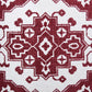 20" Red And Ivory Medallion Cotton Blend Throw Pillow Cover