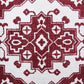 20" Red And White Medallion Cotton Blend Throw Pillow Cover