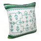 20" Blue And White Floral Cotton Blend Throw Pillow Cover