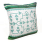 20" Green And Ivory Floral Cotton Blend Throw Pillow Cover