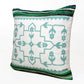 20" Green And Ivory Floral Cotton Blend Throw Pillow Cover