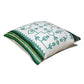20" Green And Ivory Floral Cotton Blend Throw Pillow Cover
