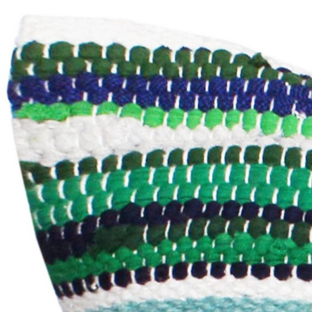 20" Blue And White Floral Cotton Blend Throw Pillow Cover