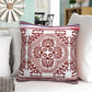 20" Red And White Medallion Cotton Blend Throw Pillow Cover