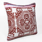 20" Red And White Medallion Cotton Blend Throw Pillow Cover