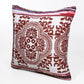 20" Red And White Medallion Cotton Blend Throw Pillow Cover
