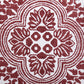 20" Red And White Medallion Cotton Blend Throw Pillow Cover