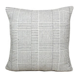 20" Gray And White Plaid Cotton Blend Throw Pillow Cover