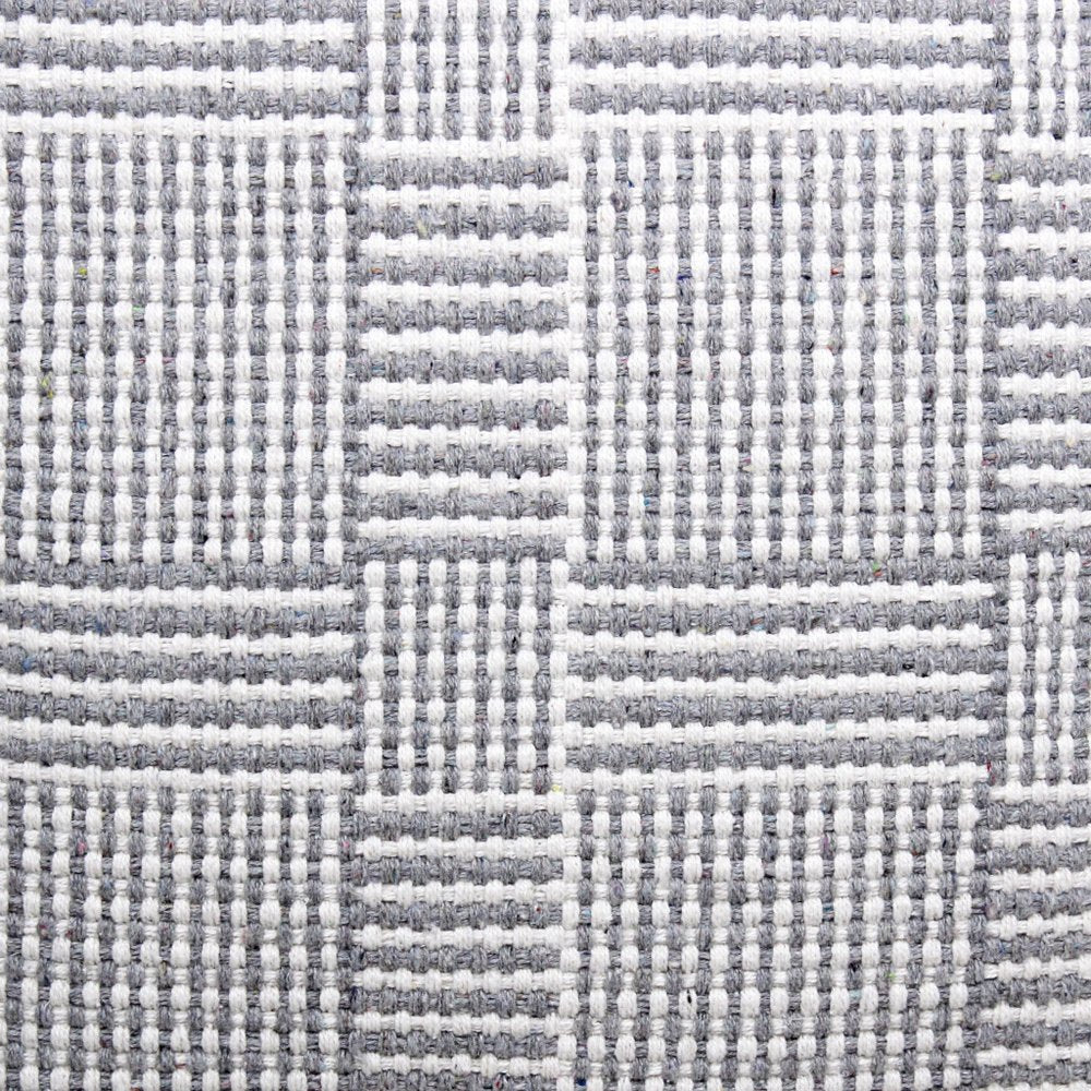 20" Gray And White Plaid Cotton Blend Throw Pillow Cover