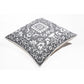 20" Gray And White Medallion Cotton Blend Throw Pillow Cover