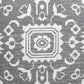 20" Gray And White Medallion Cotton Blend Throw Pillow Cover