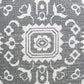 20" Gray And White Medallion Cotton Blend Throw Pillow Cover