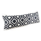 14" X 36" Black And White Lumbar Diamond Cotton Blend Throw Pillow Cover