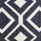 14" X 36" Ivory And Blue Lumbar Diamond Cotton Blend Throw Pillow Cover