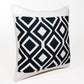 20" Black And White Diamond Cotton Blend Throw Pillow Cover