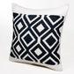 20" Black And White Diamond Cotton Blend Throw Pillow Cover