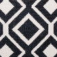 20" Ivory And Blue Diamond Cotton Blend Throw Pillow Cover