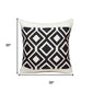 20" Black And White Diamond Cotton Blend Throw Pillow Cover