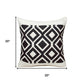 20" Ivory And Blue Diamond Cotton Blend Throw Pillow Cover