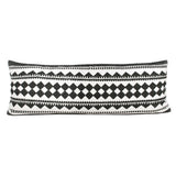 14" X 36" Black And Ivory Lumbar Geometric Cotton Blend Throw Pillow Cover