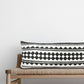 14" X 36" Black And White Lumbar Geometric Cotton Blend Throw Pillow Cover