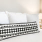 14" X 36" Black And White Lumbar Geometric Cotton Blend Throw Pillow Cover