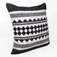 20" Black And White Geometric Cotton Blend Throw Pillow Cover