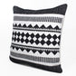 20" Black And Ivory Geometric Cotton Blend Throw Pillow Cover