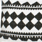14" X 36" Black And White Lumbar Geometric Cotton Blend Throw Pillow Cover