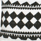 14" X 36" Black And Ivory Lumbar Geometric Cotton Blend Throw Pillow Cover