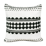 20" Black And Ivory Geometric Cotton Blend Throw Pillow Cover