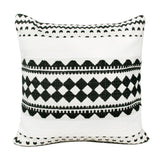 20" Black And White Geometric Cotton Blend Throw Pillow Cover