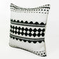 20" Black And White Geometric Cotton Blend Throw Pillow Cover