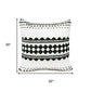 20" Black And Ivory Geometric Cotton Blend Throw Pillow Cover